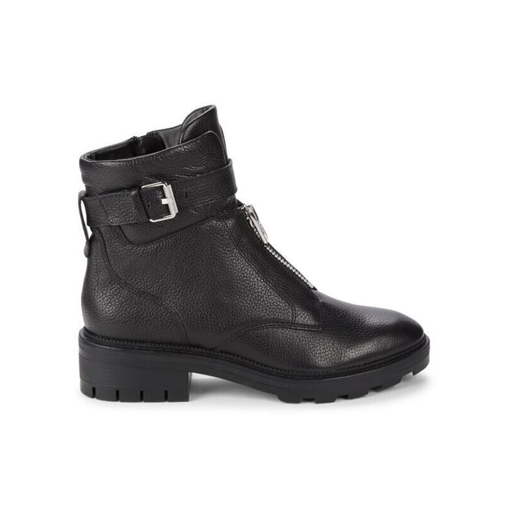 Dolce Vita Lurra Clear Women’s Black Leather Biker Moto Ankle Boots Shoes 8